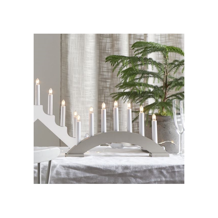 Eglo - Adventsljusstake BEA 7xE10/3W/230V grå