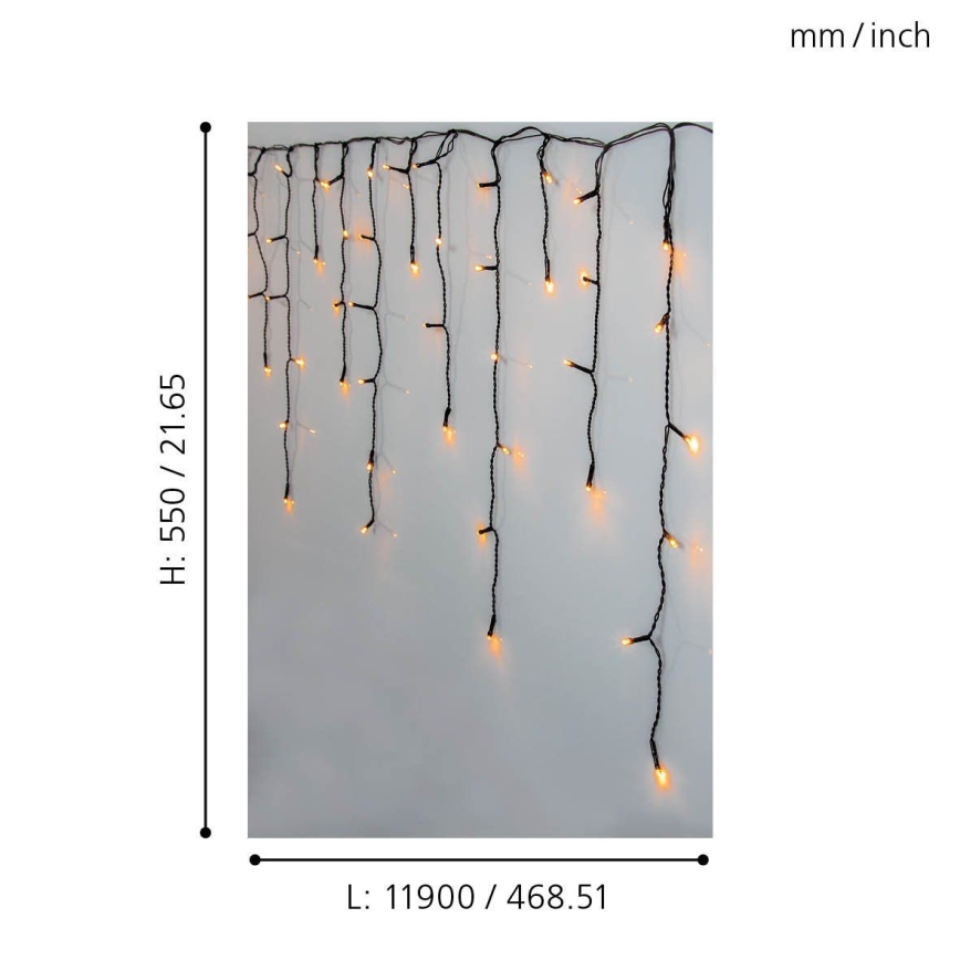 Eglo 410824 - LED utomhusslinga för julbelysning GOLDEN 480xLED/17x0,55m IP44 varmvit