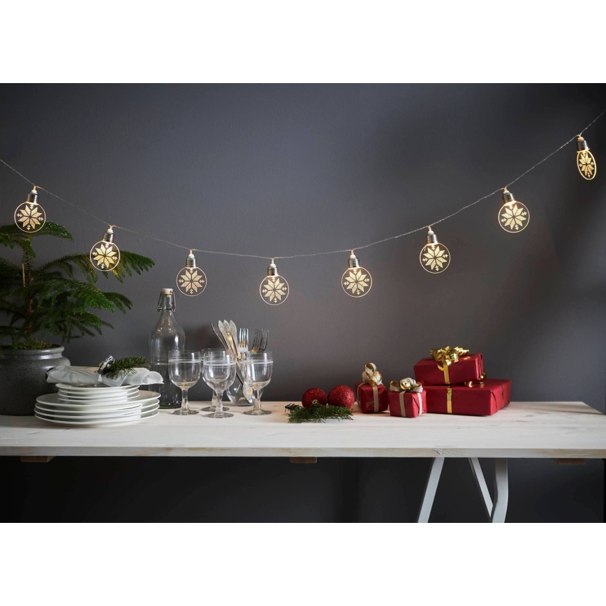 Eglo 411112 - LED julkedja ORNAMENT 10xLED/3xAA 2,4m varm vit
