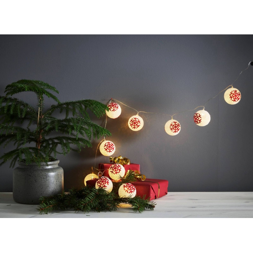 Eglo 411113 - LED julkedja ORNAMENT 10xLED/3xAA 1,65m varm vit