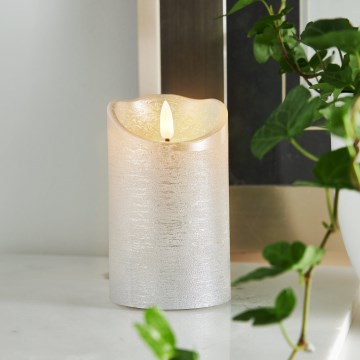 Eglo 411503 - LED-ljus FLAMME RUSTIC LED/2xAA silverfärgad