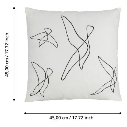 Eglo - Dekorativ kudde 45x45 cm vit/svart