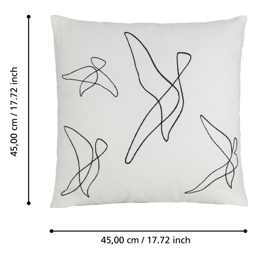 Eglo - Dekorativ kudde 45x45 cm vit/svart