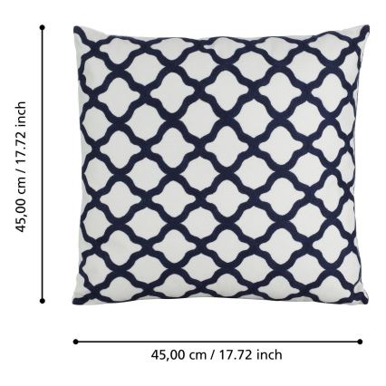 Eglo - Dekorativ kudde 45x45 cm vit/blå