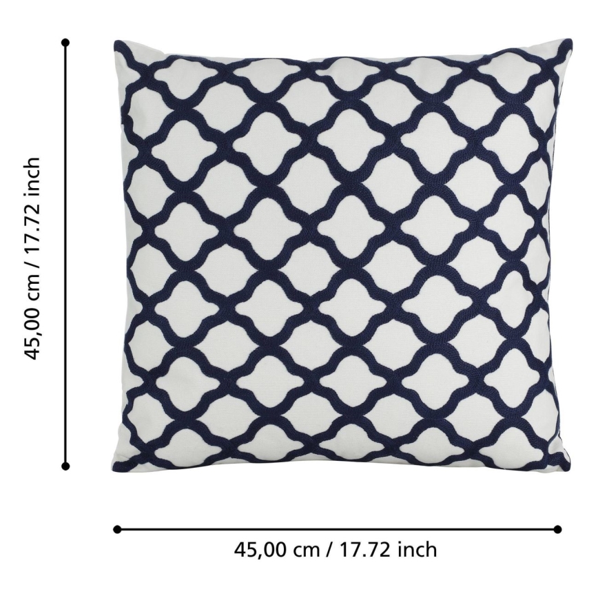 Eglo - Dekorativ kudde 45x45 cm vit/blå
