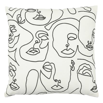 Eglo - Dekorativ kudde 45x45 cm vit/svart