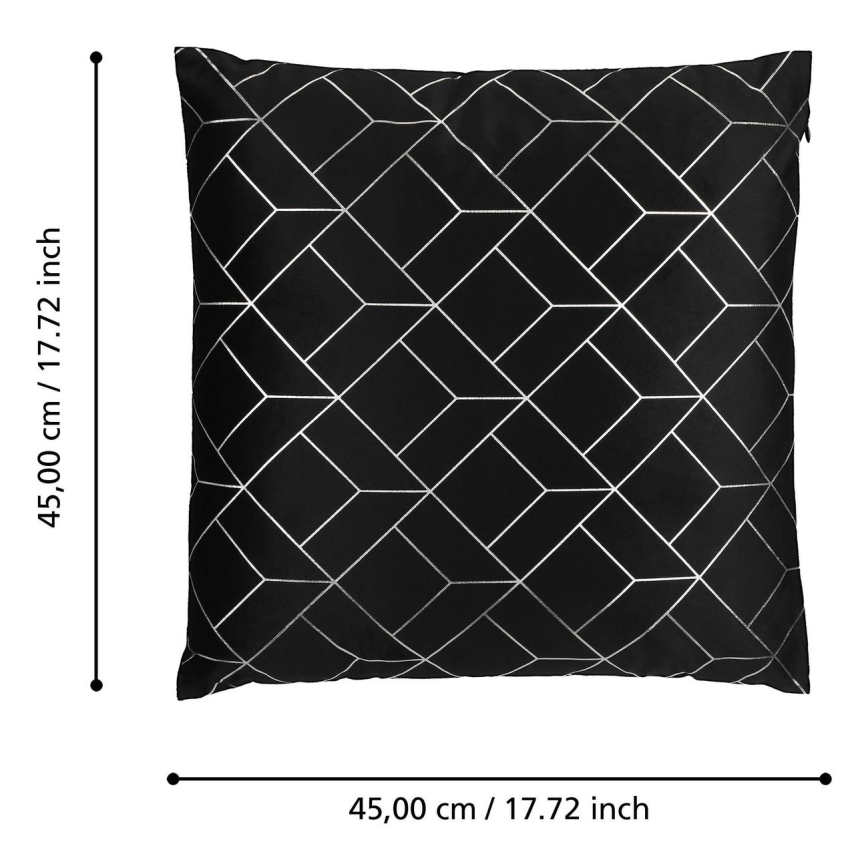 Eglo - Dekorativ kudde 45x45 cm svart/silver