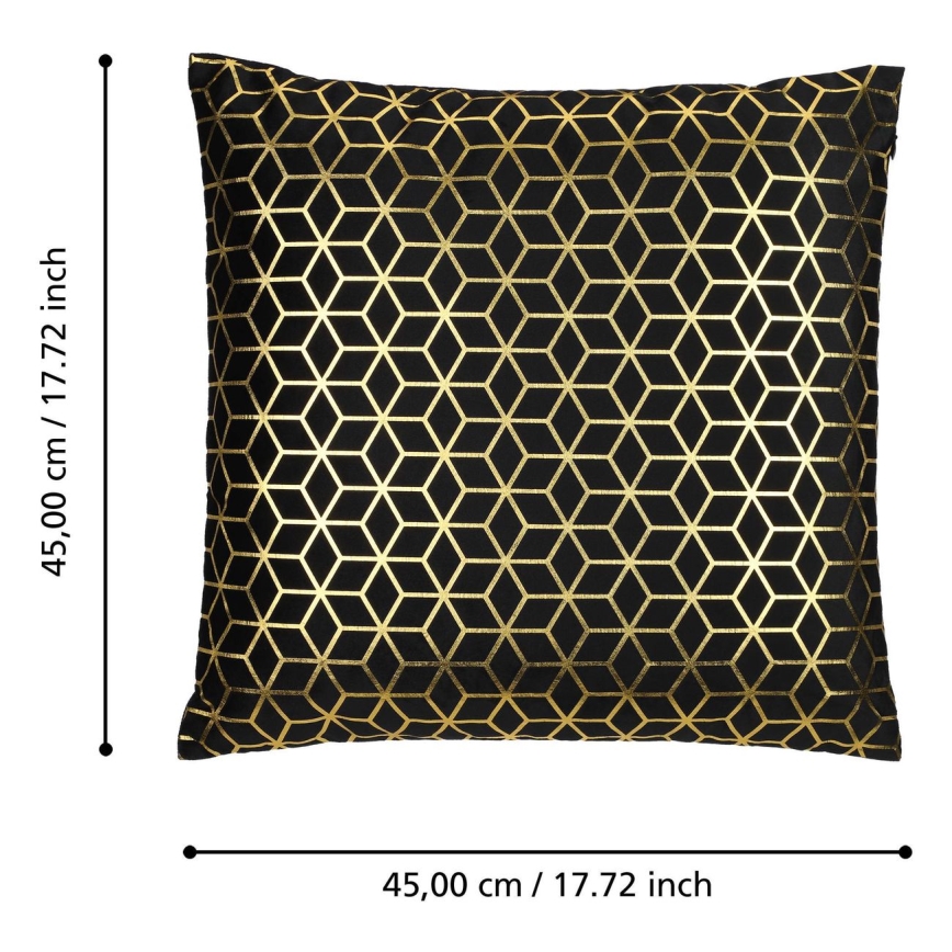 Eglo - Dekorativ kudde 45x45 cm svart/guld