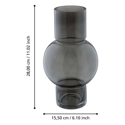 Eglo - Glasvas 28x15,5 cm svart