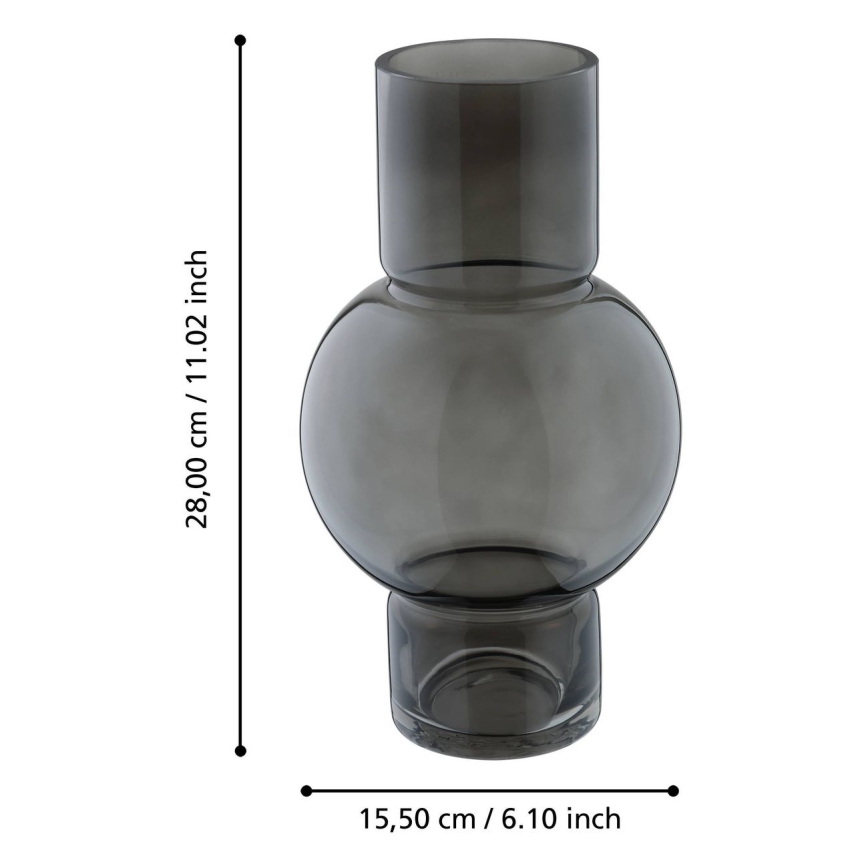Eglo - Glasvas 28x15,5 cm svart