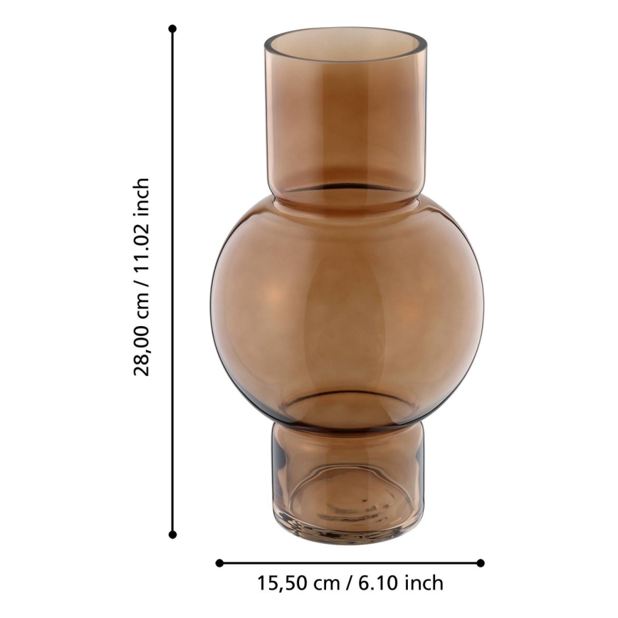 Eglo - Glasvas 28x15,5 cm brun
