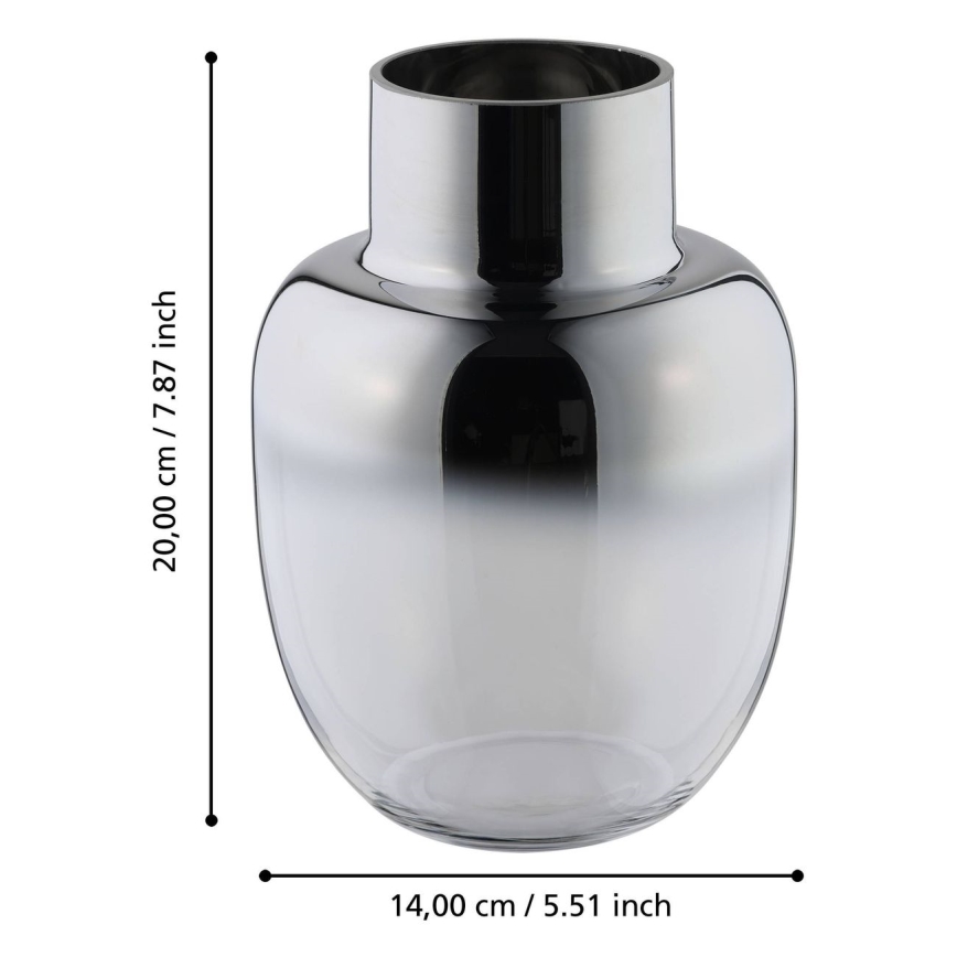 Eglo - Glasvas 20x14 cm silver