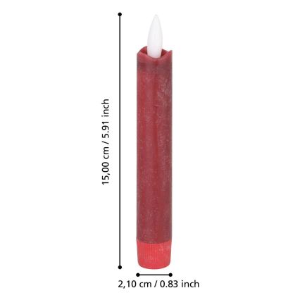 Eglo - SET 2x LED ljus LED/1xAAA 15 cm röd