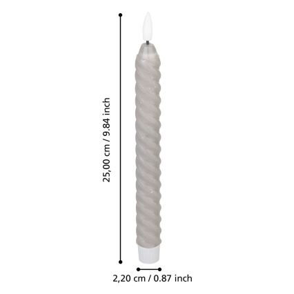 Eglo - SET 2x LED ljus LED/1xAAA 25 cm grå