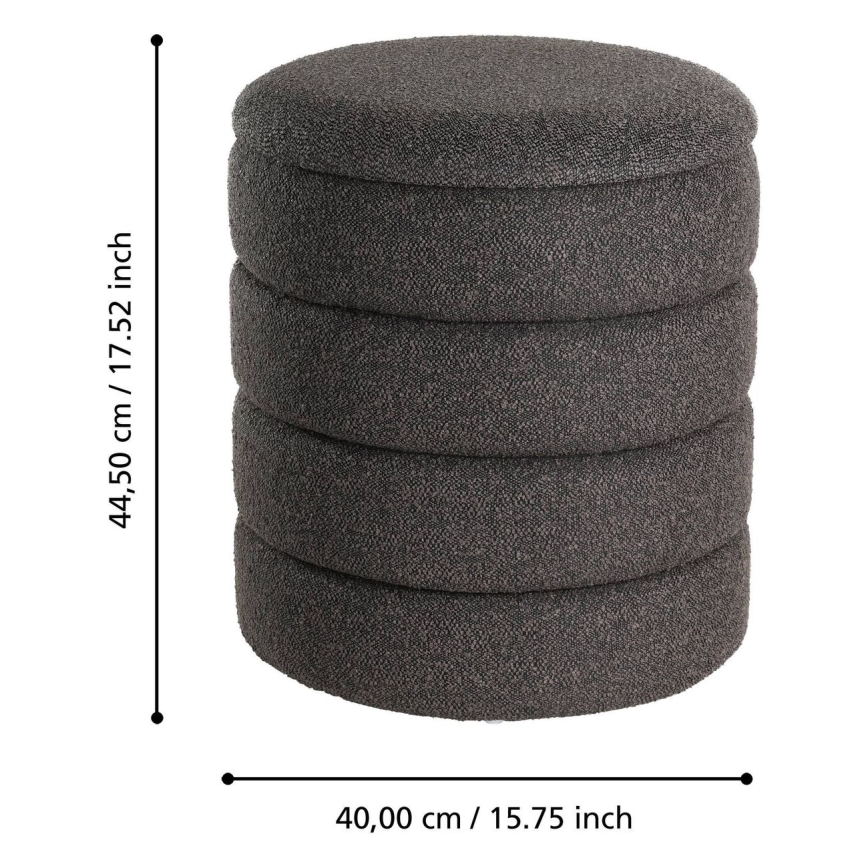 Eglo - KIT 2x Taburett diameter 33,5/40 cm svart