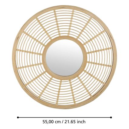 Eglo - Väggspegel diameter 55 cm Bambu