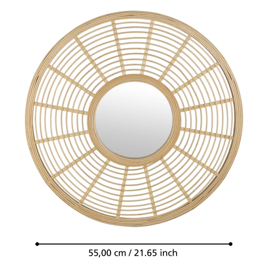 Eglo - Väggspegel diameter 55 cm Bambu