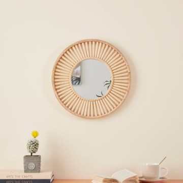 Eglo 425037 - Väggspegel MITSUKE Ø 40 cm, bambu