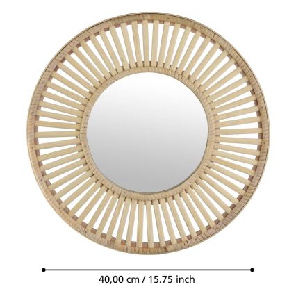 Eglo 425037 - Väggspegel MITSUKE Ø 40 cm, bambu