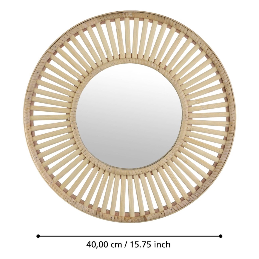 Eglo 425037 - Väggspegel MITSUKE Ø 40 cm, bambu