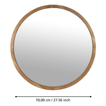 Eglo - Väggspegel diameter 70 cm brun