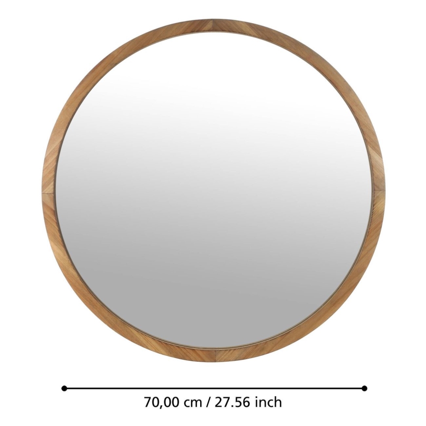 Eglo - Väggspegel diameter 70 cm brun