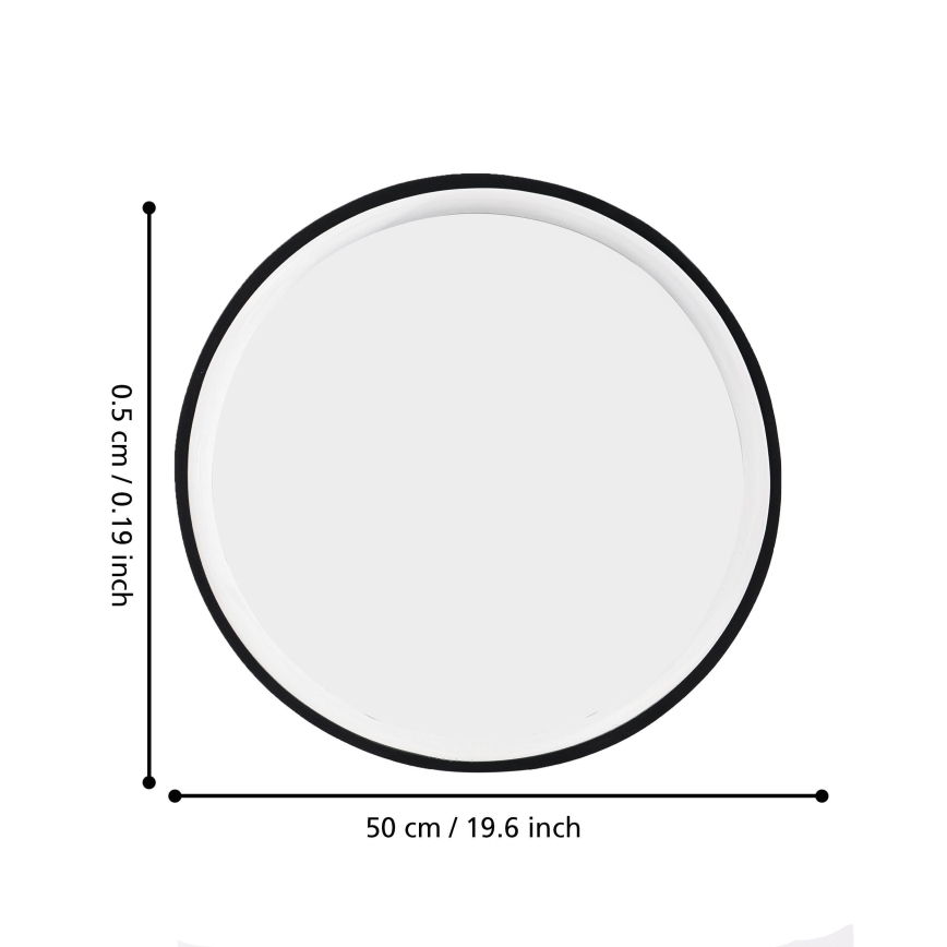 Eglo 425042 - Väggspegel BANI Ø 31 cm svart