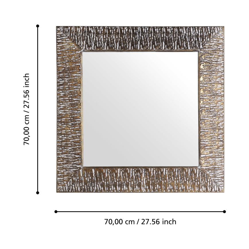Eglo 425075 - Väggspegel TOAMASINA 70x70 cm bronsfärgad