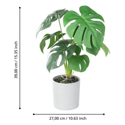 Eglo - Plastväxt i blommkruka 42x30 cm monstera