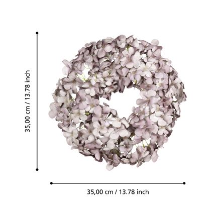 Eglo - Konstgjord blomkrans diameter 35 cm lila