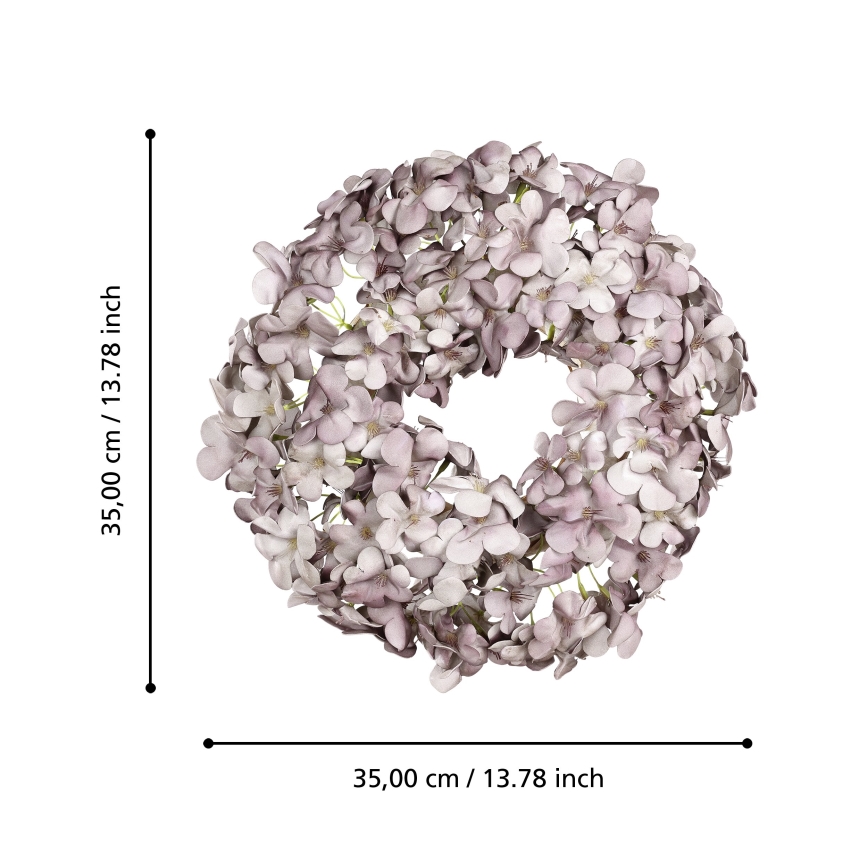 Eglo - Konstgjord blomkrans diameter 35 cm lila