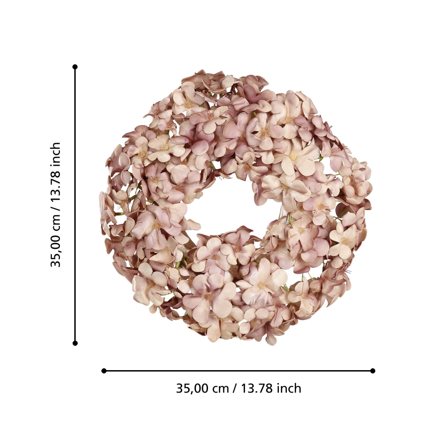 Eglo - Konstgjord blomkrans diameter 35 cm rosa