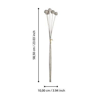 Eglo - Plastblomma 58,5 cm silver