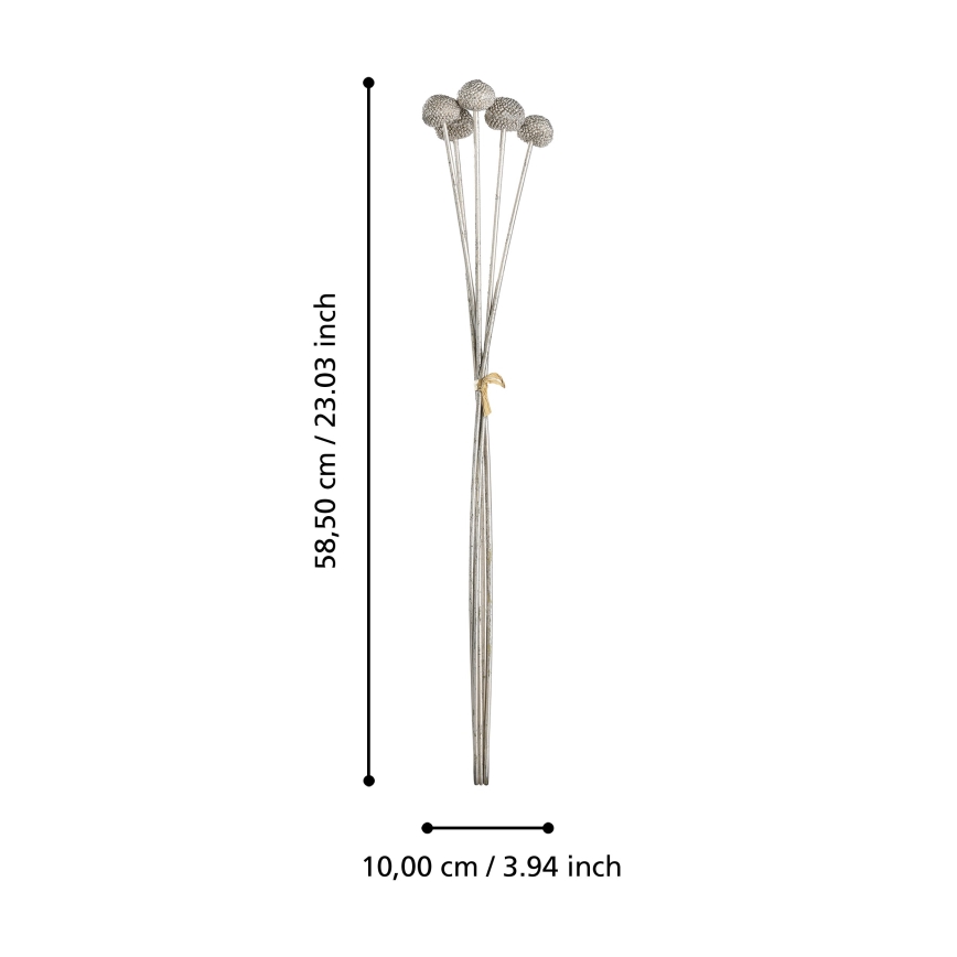 Eglo - Plastblomma 58,5 cm silver