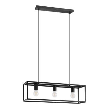 Eglo 43032 - Ljuskrona med textilsladd ELDRICK 3xE27/40W/230V svart