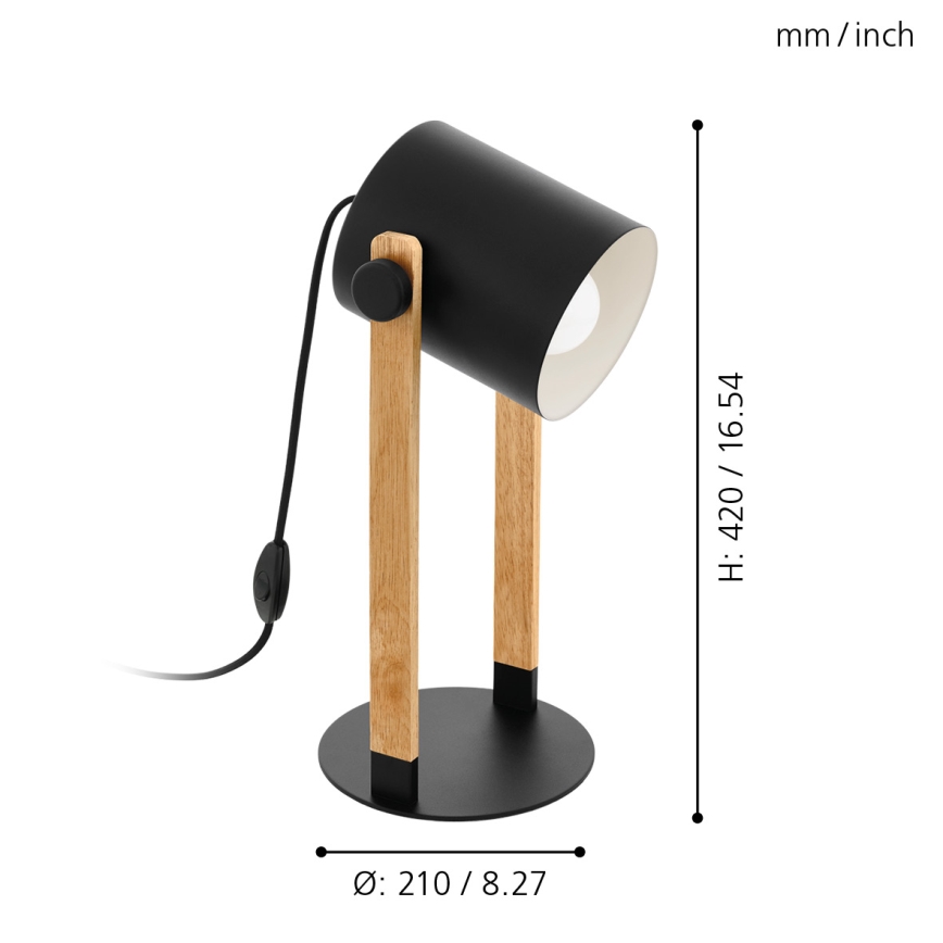 Eglo 43047 - Bordslampa HORNTREE 1xE27/28W/230V