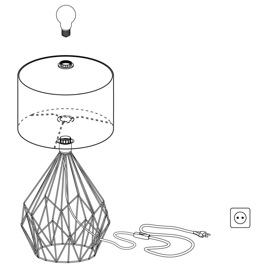 Eglo 43078 - Bordslampa CARLTON 1xE27/60W/230V