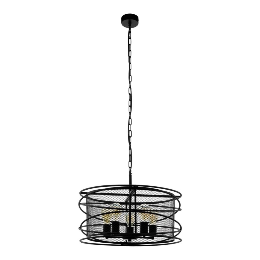Eglo 43093 - Ljuskrona med kedja SvartWATER 5xE27/60W/230V