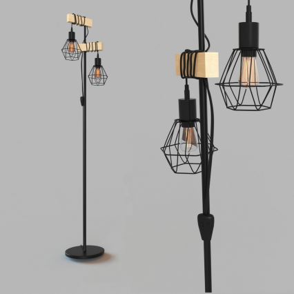 Eglo 43137 - Golvlampa TOWNSHEND 2xE27/60W/230V