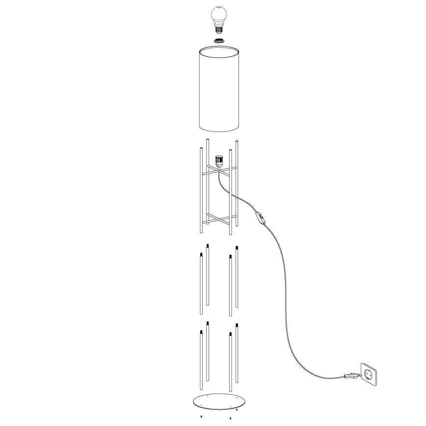 Eglo 43141 - Golvlampa ReservglasTONBURY 1xE27/60W/230V
