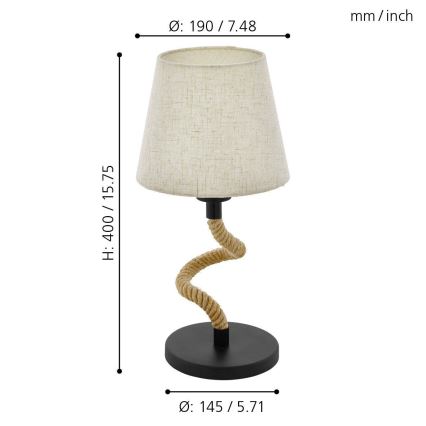 Eglo 43199 - Bordslampa RAMPSIDE 1xE27/28W/230V
