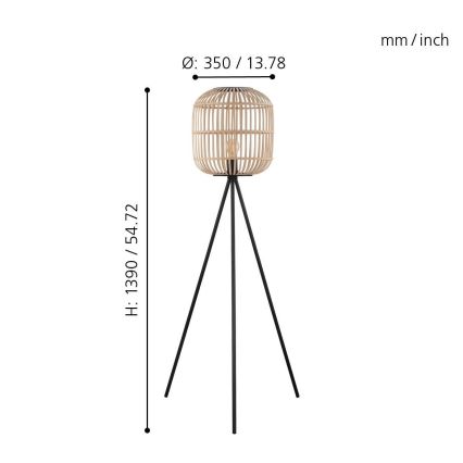 Eglo 43219 - Golvlampa BORDESLEY 1xE27/28W/230V