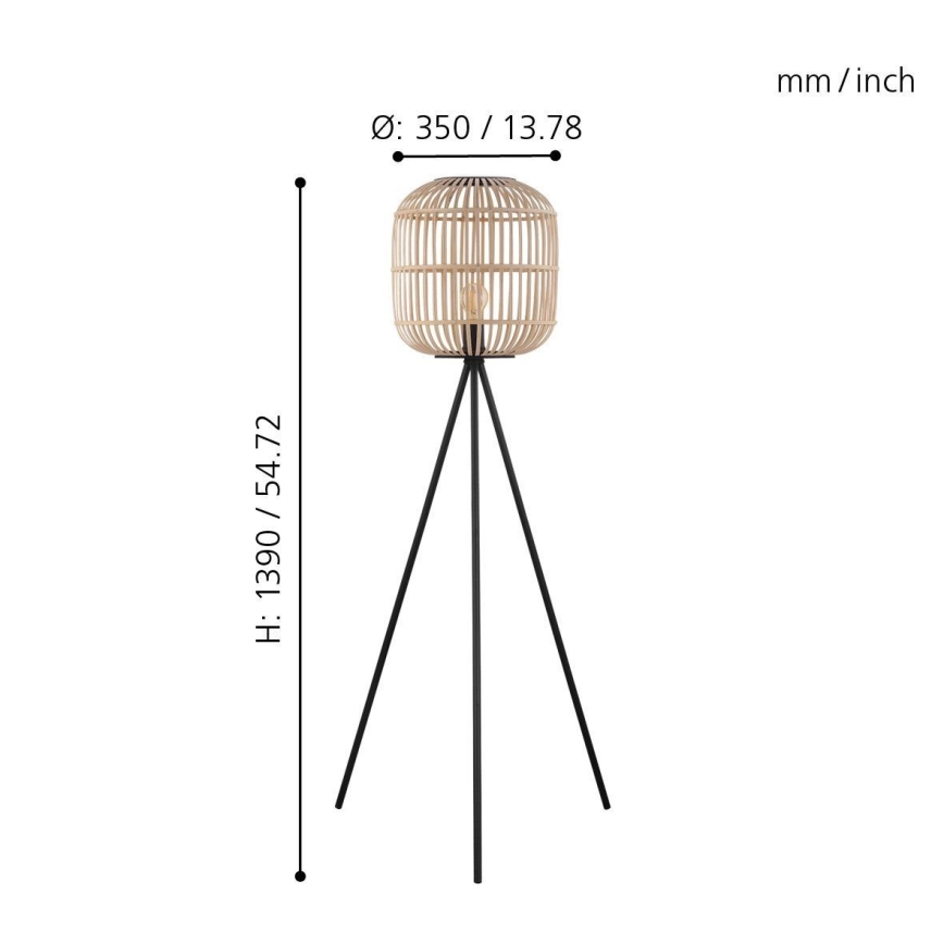 Eglo 43219 - Golvlampa BORDESLEY 1xE27/28W/230V