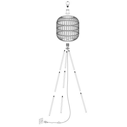 Eglo 43219 - Golvlampa BORDESLEY 1xE27/28W/230V
