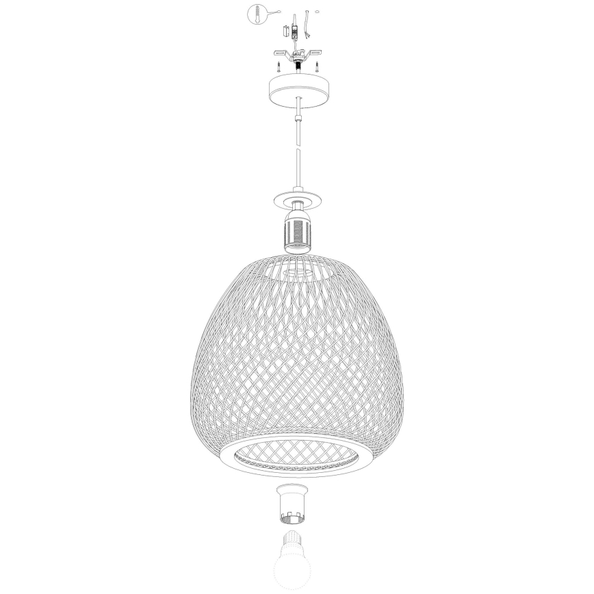 Eglo 43261 - Ljuskrona med snöre DEMBLEBY 1xE27/40W/230V