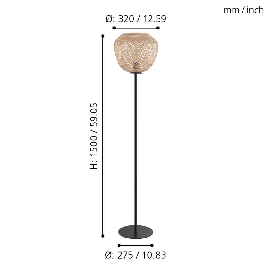 Eglo 43264 - Golvlampa DEMBLEBY 1xE27/40W/230V