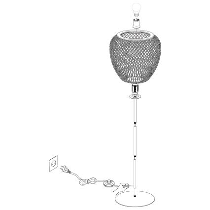 Eglo 43264 - Golvlampa DEMBLEBY 1xE27/40W/230V