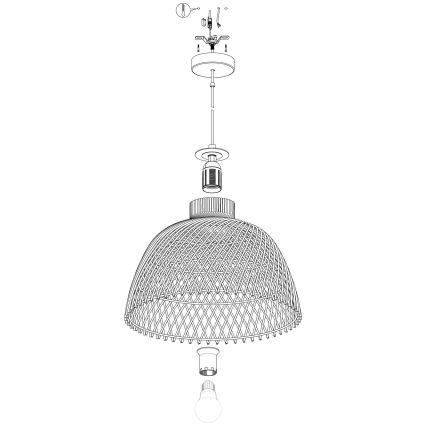 Eglo 43285 - Ljuskrona med snöre AUSNBY 1xE27/40W/230V