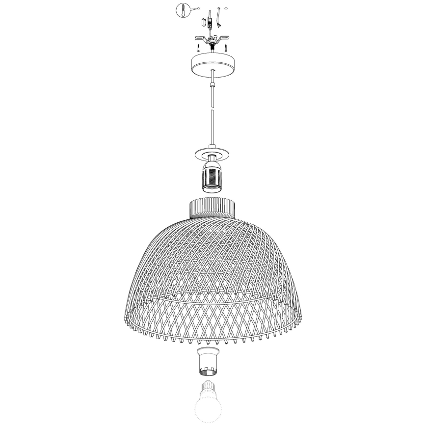 Eglo 43285 - Ljuskrona med snöre AUSNBY 1xE27/40W/230V