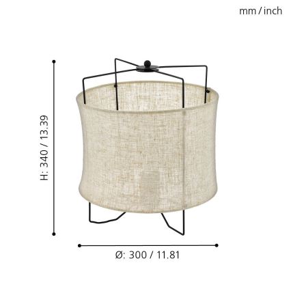 Eglo 43293 - Bordslampa BRIDEKIRK 1xE27/40W/230V